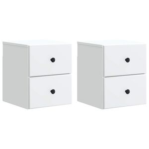vidaXL Cabinet de chevet mural 2 pcs Blanc 34,5 x 33 x 40 cm