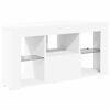 vidaXL Meuble TV LED d'Angle Blanc 100 x 40 x 50 cm Bois d'ingénierie