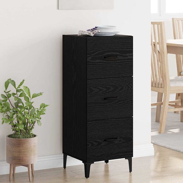 vidaXL Buffet Ch&ecirc;ne noir 34,5 x 34 x 90 cm Bois d'ing&eacute;nierie