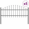 vidaXL Cl&ocirc;ture de jardin Woerden 5 pcs Gris