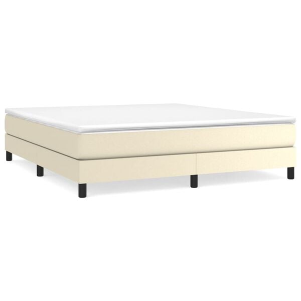 vidaXL Sommier &agrave; lattes de lit avec matelas Cr&egrave;me 180x200cm Similicuir