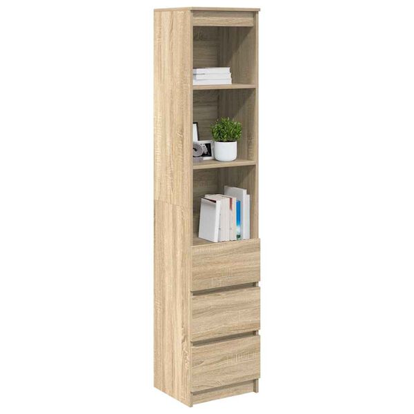 vidaXL Buffet haut ch&ecirc;ne sonoma 37,5x35x180 cm bois d'ing&eacute;nierie