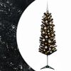 vidaXL Sapin de No&euml;l artificiel &eacute;troit avec boules 150 cm 150 LED