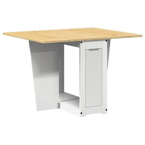 vidaXL Table &agrave; manger papillon pliable Corona blanc bois de pin massif