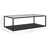 vidaXL Table basse Transparent et noir 120x60x35 cm Verre tremp&eacute;