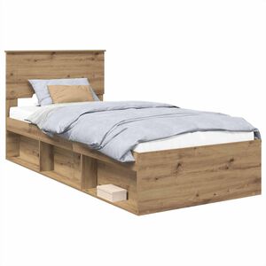 vidaXL Cadre de lit Ch&ecirc;ne artisan 75 x 190 cm Bois d'ing&eacute;nierie