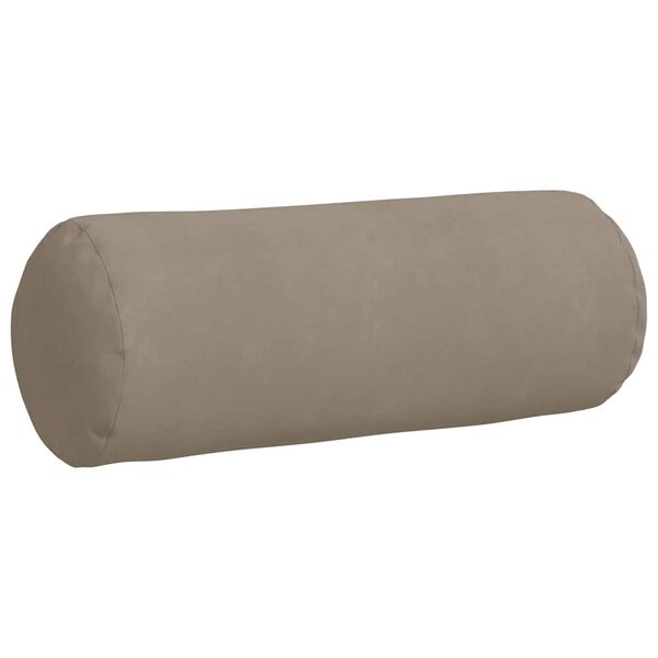 vidaXL Coussins d'accent 2 pcs Taupe Ø 25 x 70 cm Tissu en microfibre