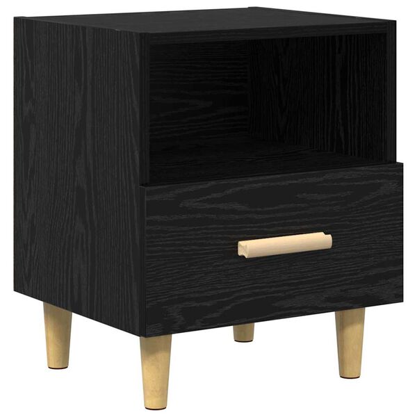 vidaXL Cabinet de chevet Ch&ecirc;ne noir 40 x 35 x 47 cm Bois d'ing&eacute;nierie