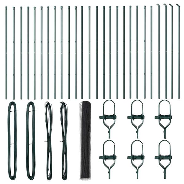 vidaXL Poteau de cl&ocirc;ture. Gris 50 x 1,2 m (maillage de 50 mm)