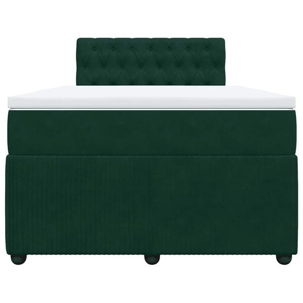 vidaXL Sommier &agrave; lattes de lit avec matelas vert fonc&eacute; 120x190 cm