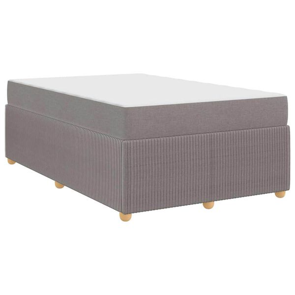 vidaXL Cadre de lit avec matelas Taupe 120 x 200 cm tissu