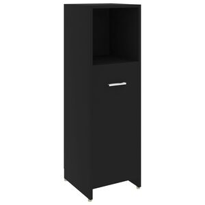 vidaXL Armoire de salle de bain Noir 30x30x95 cm Bois d'ing&eacute;nierie