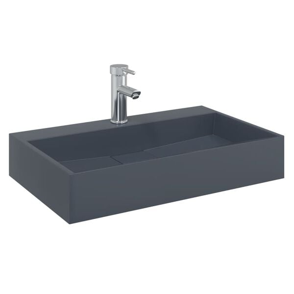 vidaXL Vasque 60x38x11 cm fonte minérale/marbre anthracite