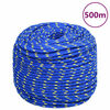 vidaXL Corde de bateau Bleu 10 mm 500 m Polypropyl&egrave;ne