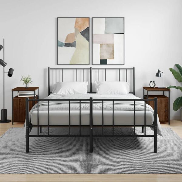 vidaXL Tables de chevet 2pcs Ch&ecirc;ne marron 40x42x60cm Bois d'ing&eacute;nierie