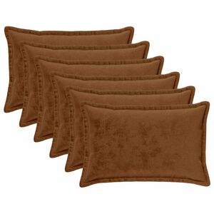 vidaXL Coussin de jet&eacute; 6 pc HOUTEN Marron Clair 30 x 50 cm Flanelle