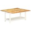 vidaXL Table basse extensible blanc 90x(45-90)x45 cm bois de manguier