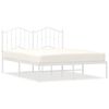 vidaXL Cadre de lit m&eacute;tal sans matelas et t&ecirc;te de lit blanc 150x200 cm