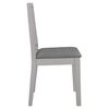 vidaXL Chaises &agrave; manger avec coussins lot de 2 gris bois solide
