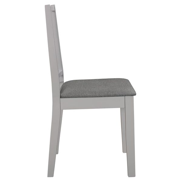 vidaXL Chaises &agrave; manger avec coussins lot de 2 gris bois solide