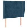 vidaXL T&ecirc;te de lit avec oreilles Bleu fonc&eacute; 93x23x118/128 cm Velours