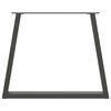 vidaXL Pieds de table &agrave; manger en forme de V, 2 pi&egrave;ces, anthracite, 80 x (72-73,3) cm, acier