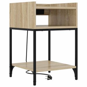 vidaXL Cabinet de chevet avec &eacute;tag&egrave;re Ch&ecirc;ne Sonoma 40 x 40 x 61 cm