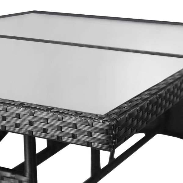vidaXL Table de jardin Noir 140x80x74 cm Résine tressée