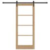 vidaXL Porte coulissante Naturel et Noir 83 x 202 cm