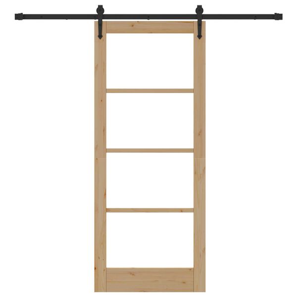 vidaXL Porte coulissante Naturel et Noir 83 x 202 cm