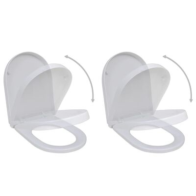 vidaXL Sièges de toilette avec couvercles 2 pcs Plastique Blanc