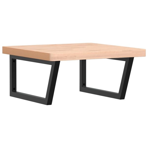 vidaXL &Eacute;tag&egrave;re de vasque murale acier et bois massif de h&ecirc;tre