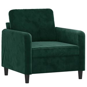 vidaXL Fauteuil Vert fonc&eacute; 60 cm Velours