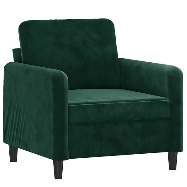 vidaXL Fauteuil Vert fonc&eacute; 60 cm Velours