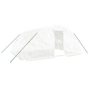 vidaXL Serre avec cadre en acier Blanc 20 m&sup2; 5x4x2,3 m