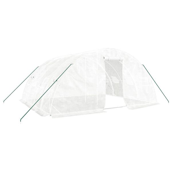vidaXL Serre avec cadre en acier Blanc 20 m&sup2; 5x4x2,3 m
