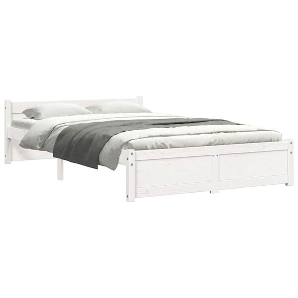 vidaXL Cadre de lit sans matelas blanc bois massif 120x190 cm