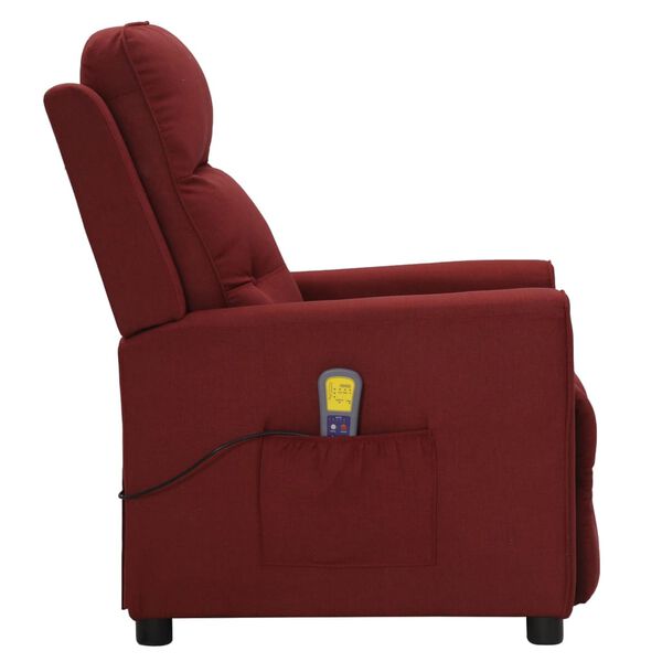 vidaXL Fauteuil de massage Rouge bordeaux Tissu
