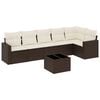 vidaXL Salon de jardin avec coussins 7 pcs marron r&eacute;sine tress&eacute;e