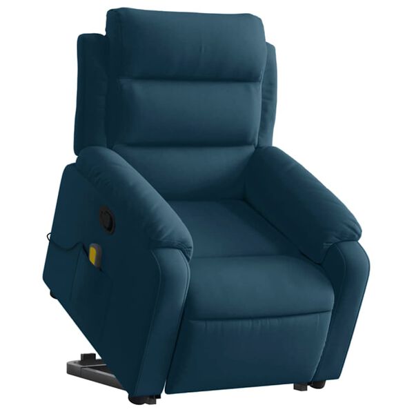 vidaXL Fauteuil de massage inclinable Bleu Velours
