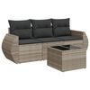 vidaXL Salon de jardin 4 pcs avec coussins gris clair r&eacute;sine tress&eacute;e