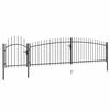 vidaXL Portail de jardin Woerden avec pointe en forme de lance 5 x 1 m noir