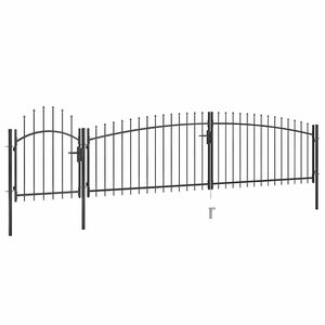 vidaXL Portail de jardin Woerden avec pointe en forme de lance 5 x 1 m noir