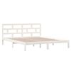 vidaXL Cadre de lit sans matelas blanc bois massif