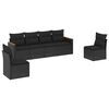 vidaXL Salon de jardin 6 pcs avec coussins noir r&eacute;sine tress&eacute;e
