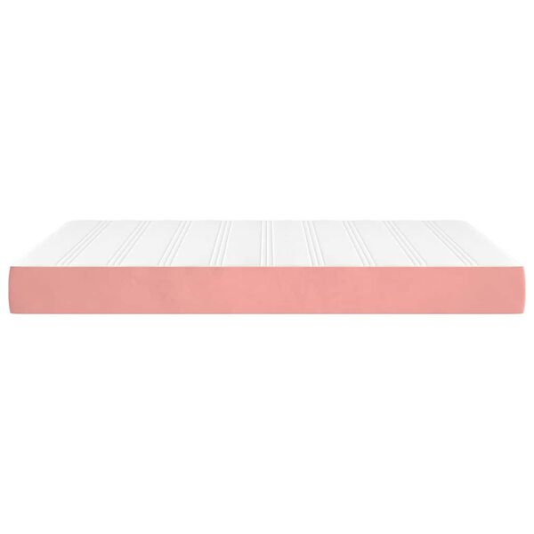 vidaXL Matelas de lit &agrave; ressorts ensach&eacute;s rose 140x220x20 cm velours