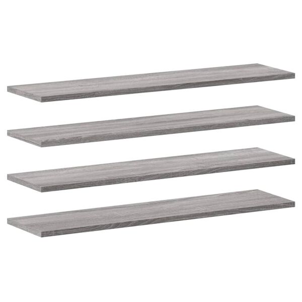 vidaXL &Eacute;tag&egrave;res murales 4 pcs sonoma gris 80x20x1,5 cm bois ing&eacute;nierie