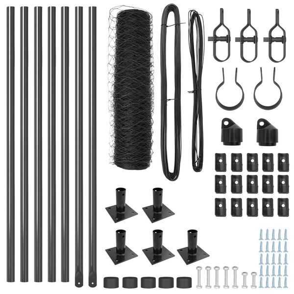 vidaXL Poteau de cl&ocirc;ture. Gris 10 x 0,4 m (grillage de 36 mm)