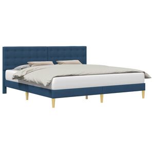 vidaXL Cadre de lit avec t&ecirc;te de lit Bleu 180 x 200 cm Tissu