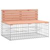 vidaXL Banc jardin design gabion 347x71x65,5 cm bois massif de douglas